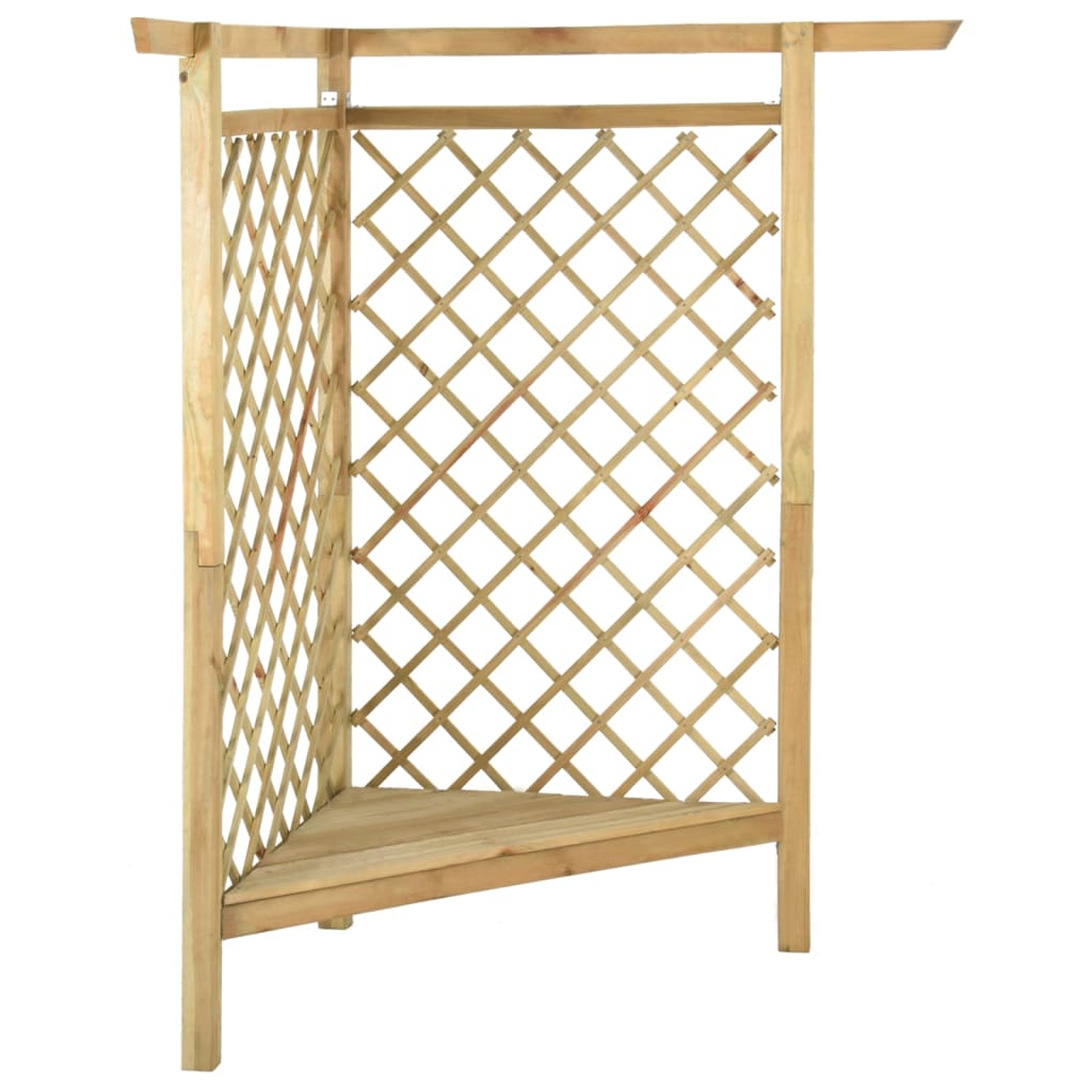 vidaXL Rohová pergola s lavicí 166 x 81 x 174 cm impregnovaná borovice