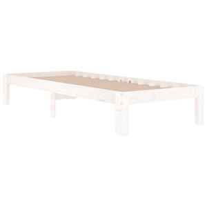 Rám postele bílý masivní dřevo 75 x 190 cm malé jednolůžko - obrázek 3