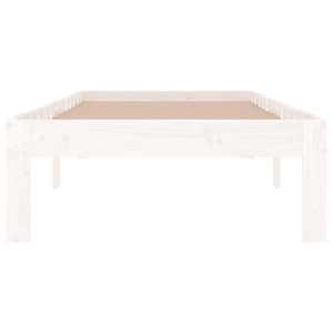 Rám postele bílý masivní dřevo 75 x 190 cm malé jednolůžko - obrázek 4