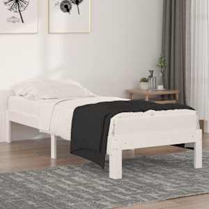 Rám postele bílý masivní dřevo 75 x 190 cm malé jednolůžko - obrázek 1