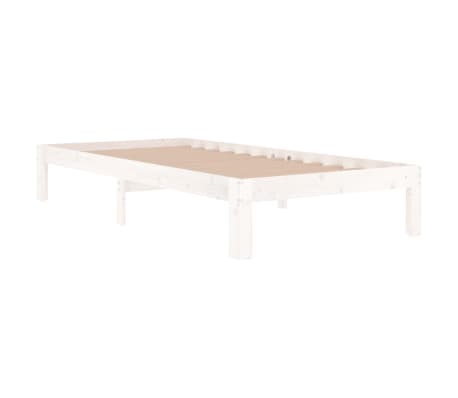 vidaXL Massivholzbett Wei&szlig; 90x190 cm