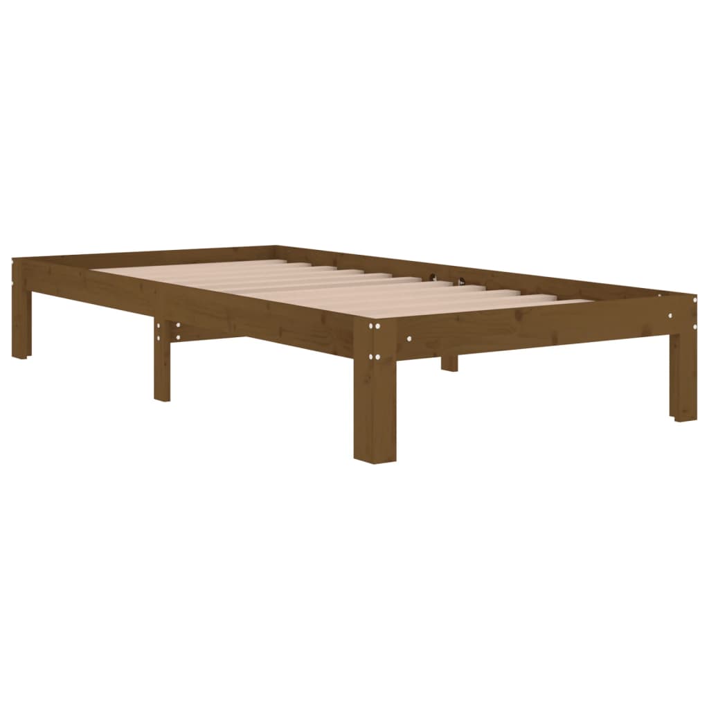

vidaXL Bedframe massief hout honingbruin 90x190 cm 3FT single