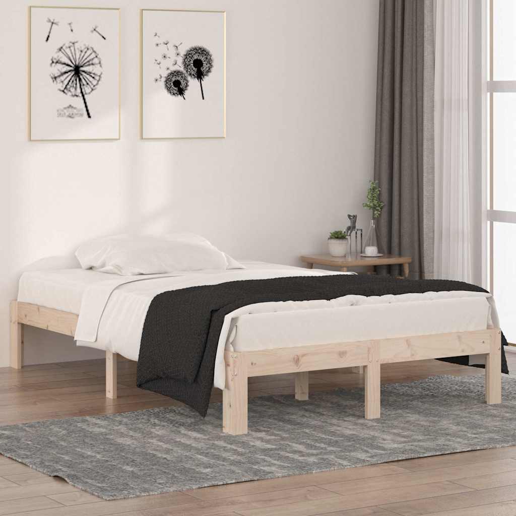 vidaXL Rama ��ka, lite drewno, 120x190 cm, podw�jna
