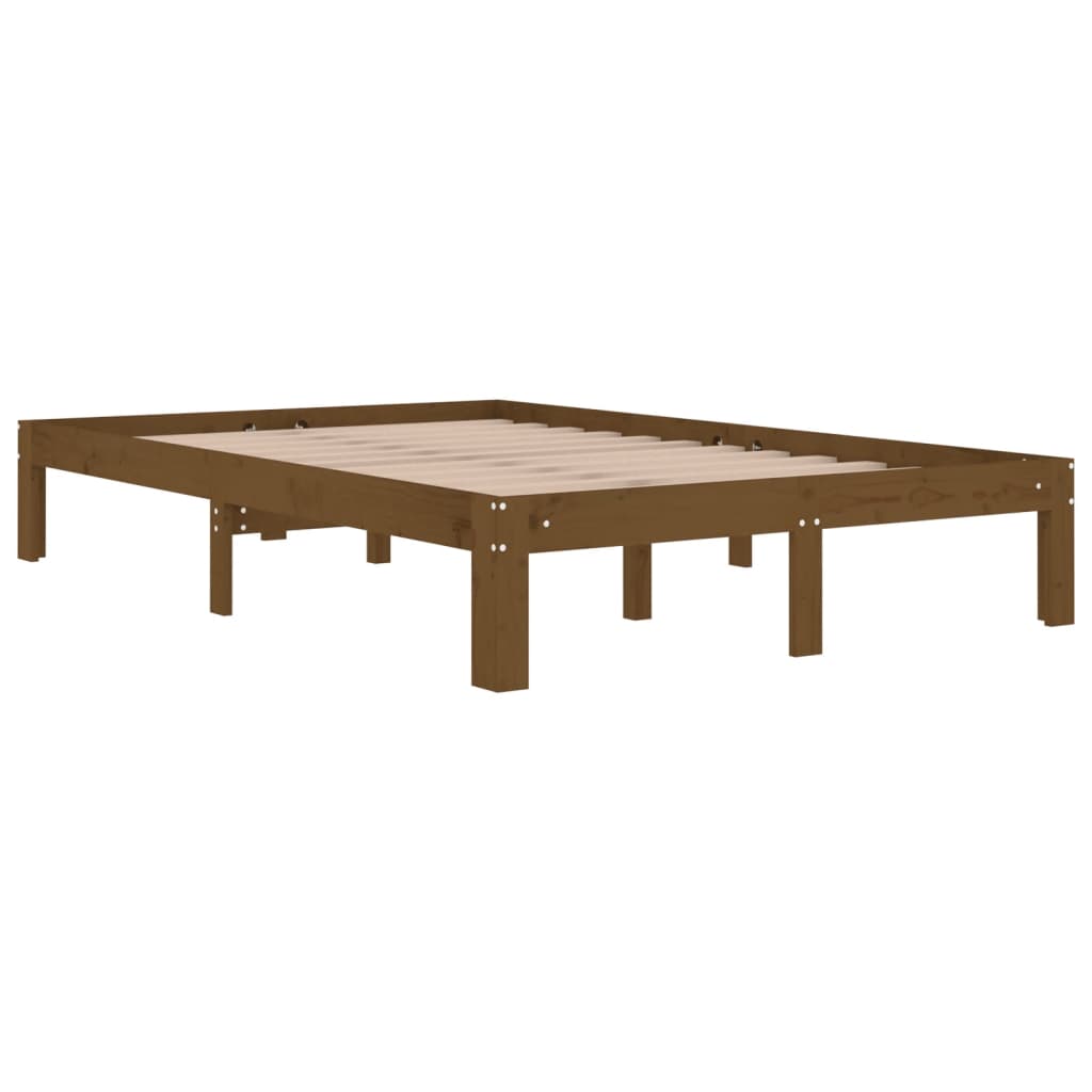 

vidaXL Bedframe massief hout honingbruin 120x190 cm 4FT small double