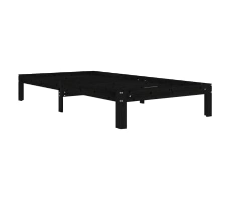 vidaXL Sengeramme svart heltre furu 100x200 cm