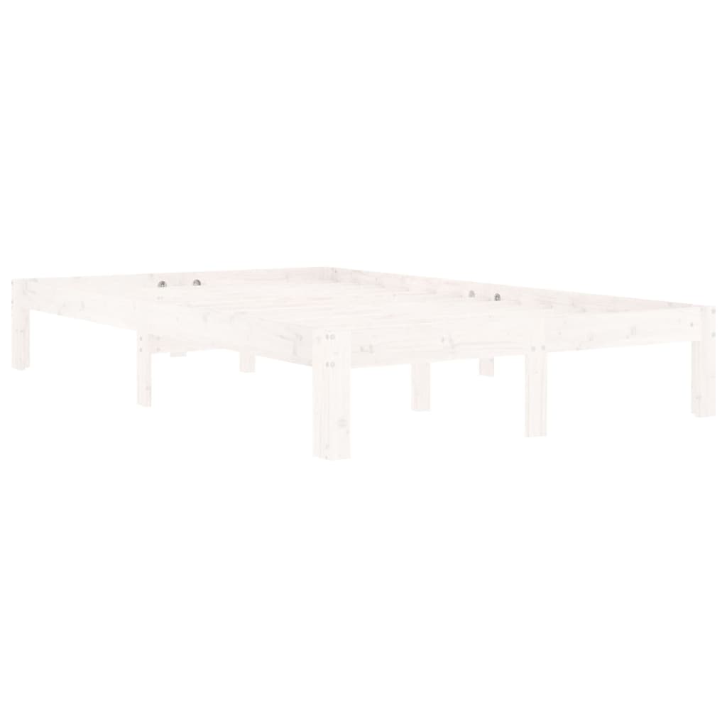 vidaXL Bedframe massief grenenhout wit 120x200 cm afbeelding