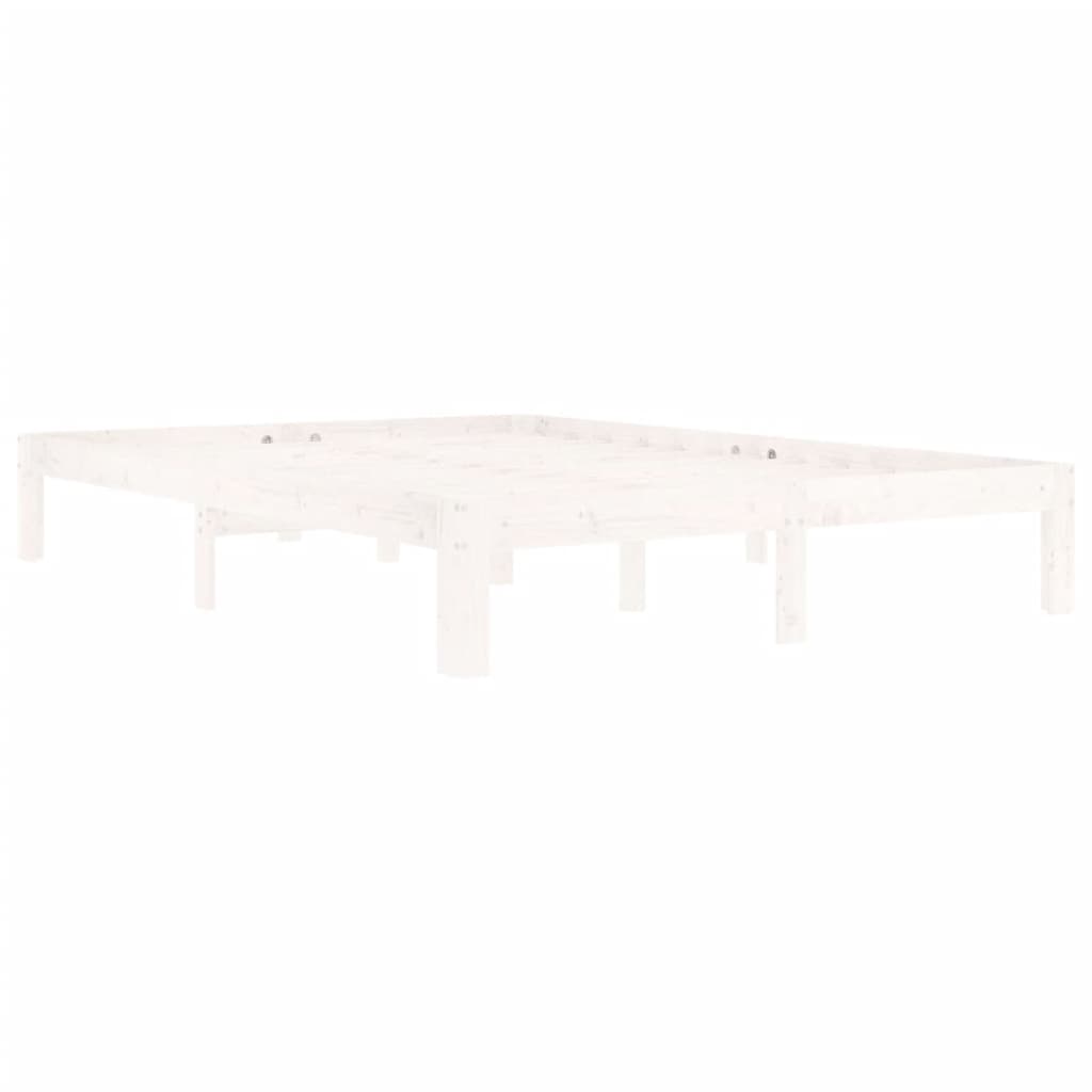 

vidaXL Bedframe massief grenenhout wit 140x200 cm