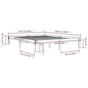Rám postele masivní dřevo 150 x 200 cm King Size - obrázek 8