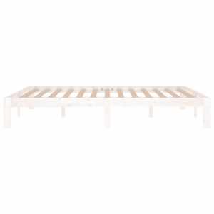 Rám postele bílý masivní dřevo 150 x 200 cm King Size - obrázek 5