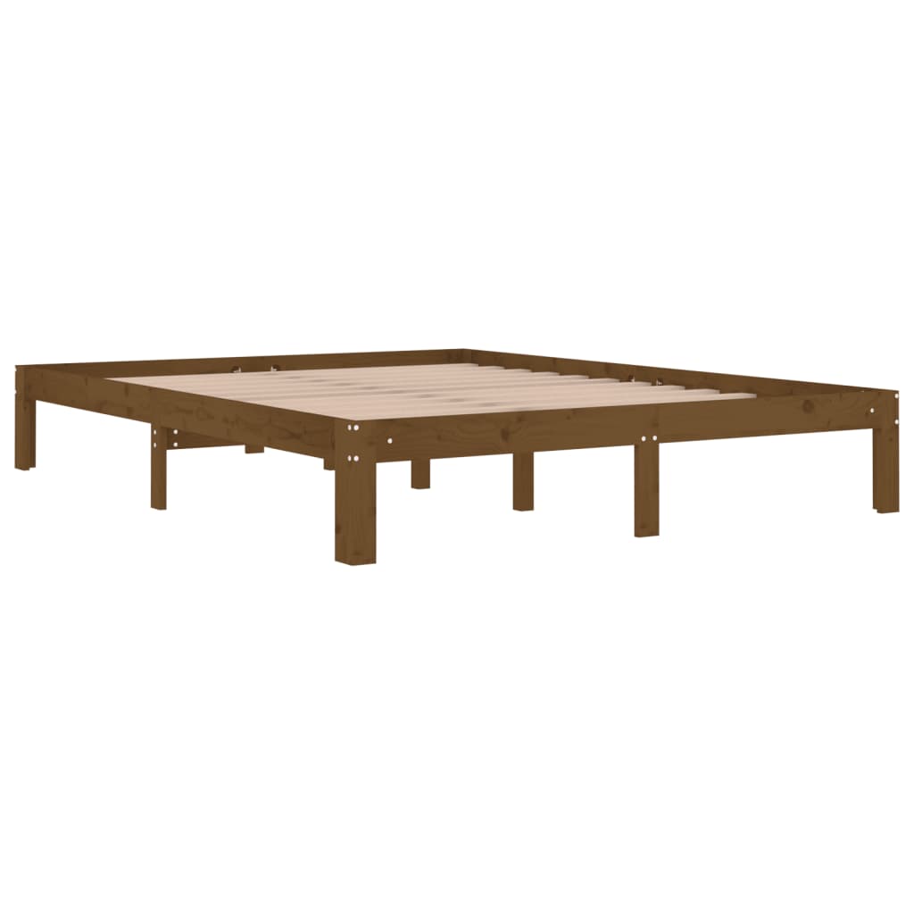 

vidaXL Bedframe massief hout honingbruin 150x200 cm 5FT King Size