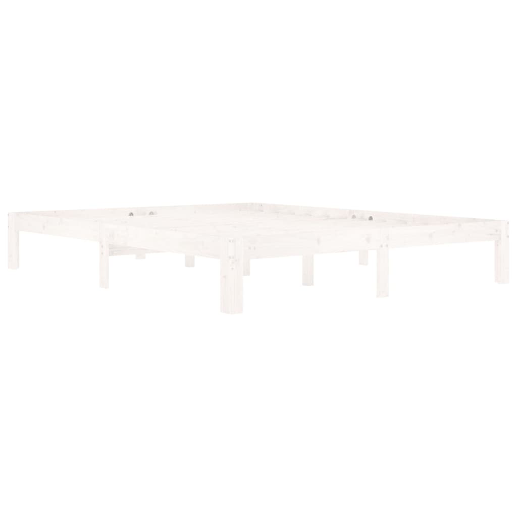 vidaXL Bedframe massief grenenhout wit 160x200 cm afbeelding