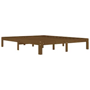 vidaXL Sengeramme honningbrun heltre furu 160x200 cm