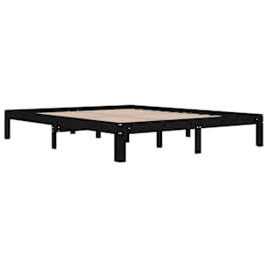 vidaXL Sengeramme svart heltre furu 160x200 cm