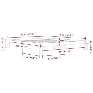 Rám postele masivní dřevo 180 x 200 cm Super King Size - obrázek 8