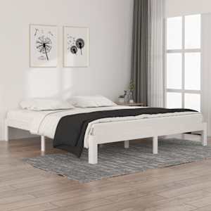 Rám postele bílý masivní dřevo 180 x 200 cm Super King - obrázek 1