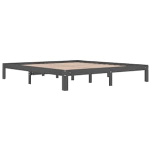 vidaXL Sengeramme grå heltre 180x200 cm Super King