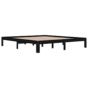 vidaXL Lovos rėmas, juodas, 180x200cm, medienos masyvas, itin didelis