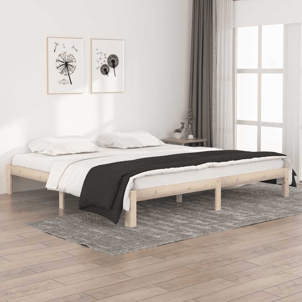 vidaXL Rama ��ka, lite drewno sosnowe, 200 x 200 cm