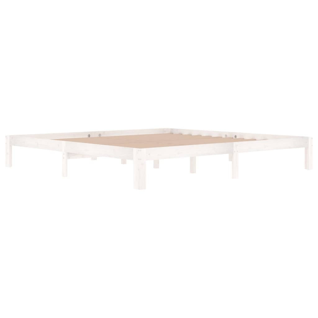 vidaXL Bedframe massief grenenhout wit 200x200 cm afbeelding