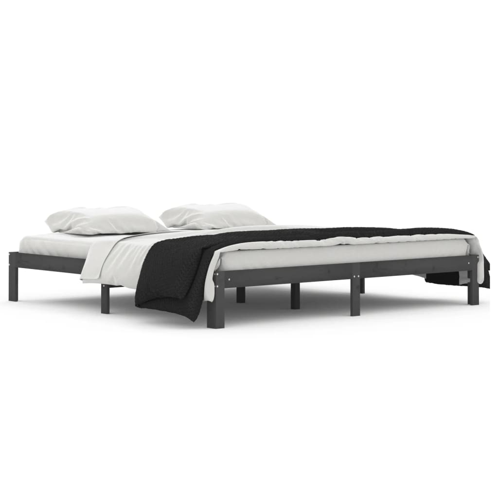 E-shop vidaXL Posteľný rám sivý masívna borovica 200x200 cm