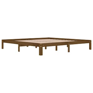 Rám postele medově hnědý masivní borovice 200 x 200 cm - obrázek 3