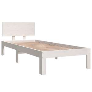 Rám postele bílý masivní dřevo 75 x 190 cm malé jednolůžko - obrázek 3