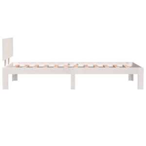Rám postele bílý masivní dřevo 75 x 190 cm malé jednolůžko - obrázek 5