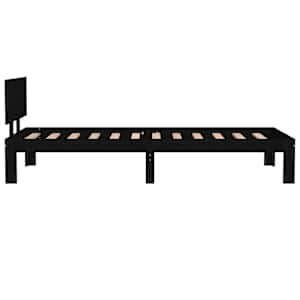 Rám postele černý masivní dřevo 75 x 190 cm malé jednolůžko - obrázek 5