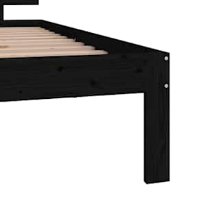 Rám postele černý masivní dřevo 75 x 190 cm malé jednolůžko - obrázek 6