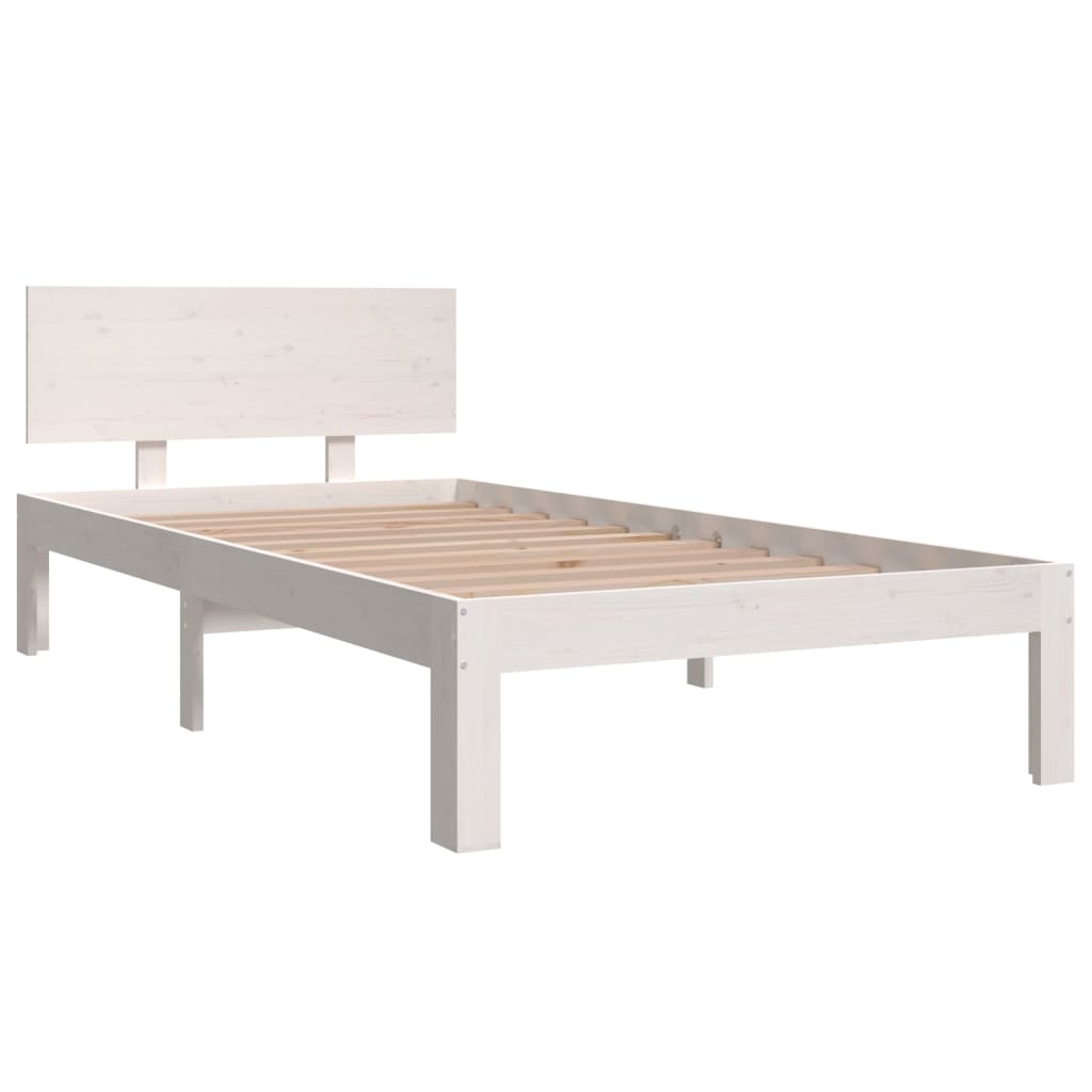 

vidaXL Bedframe massief hout wit 90x190 cm 3FT Single