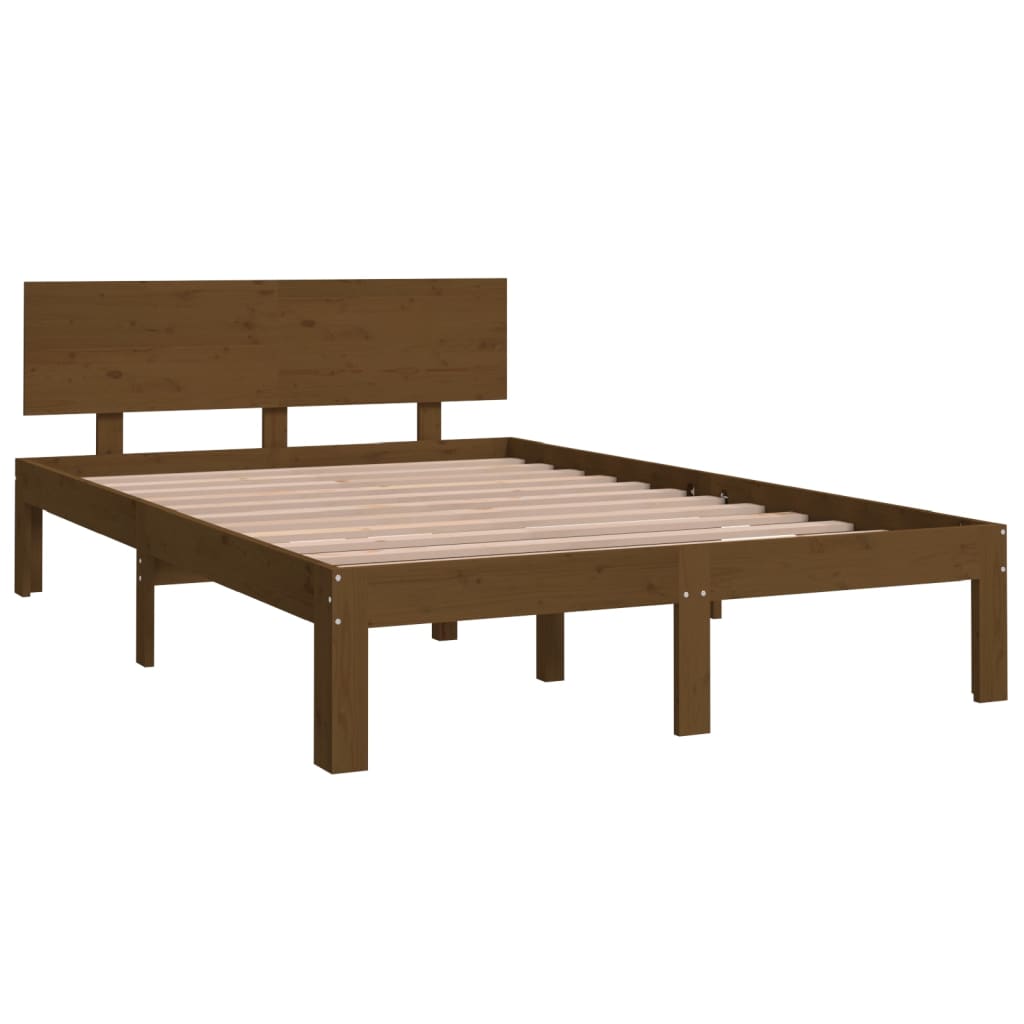 vidaXL Bedframe massief hout honingbruin 120x190 cm afbeelding