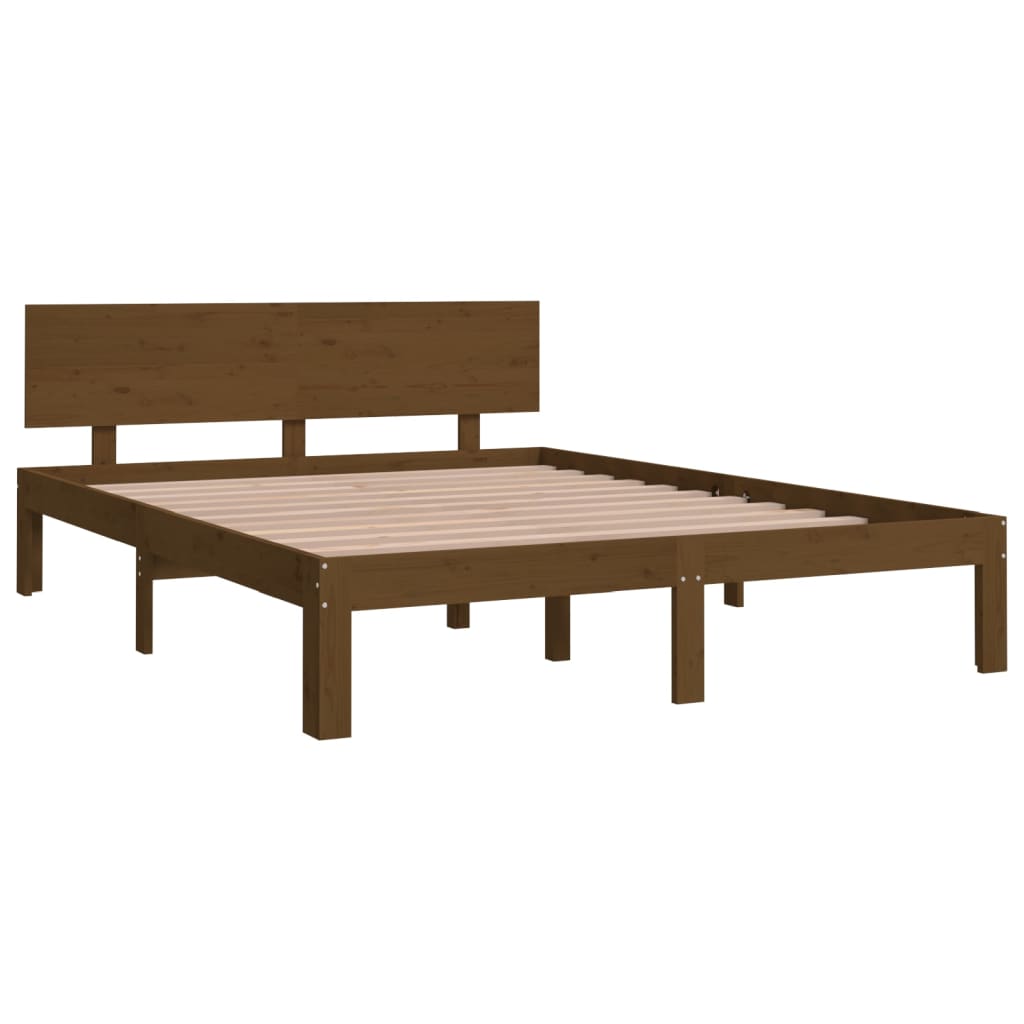 

vidaXL Bedframe massief grenenhout honingbruin 140x190 cm