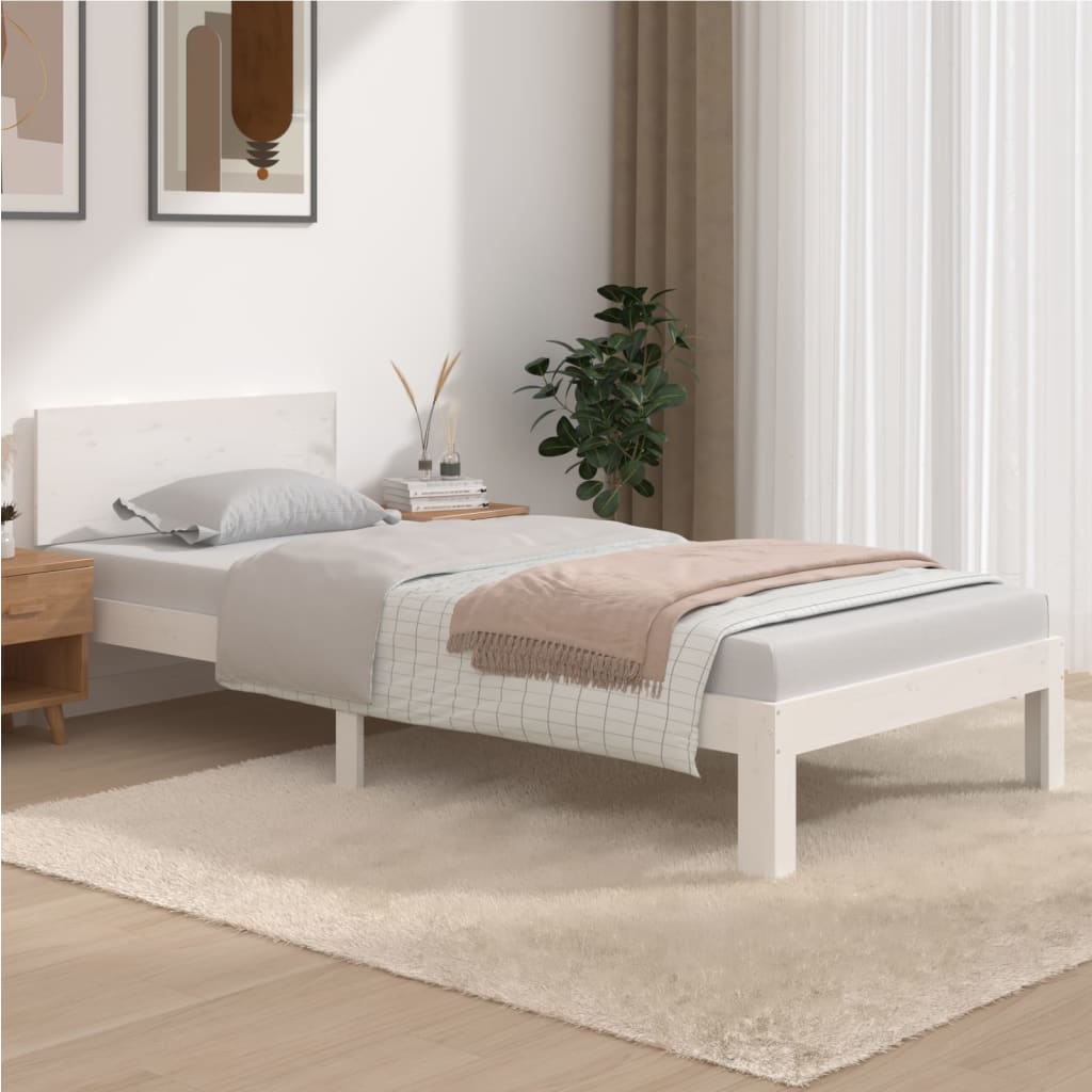 gultas rāmis, balts, priedes masīvkoks, 90x200 cm | Stepinfit.lv