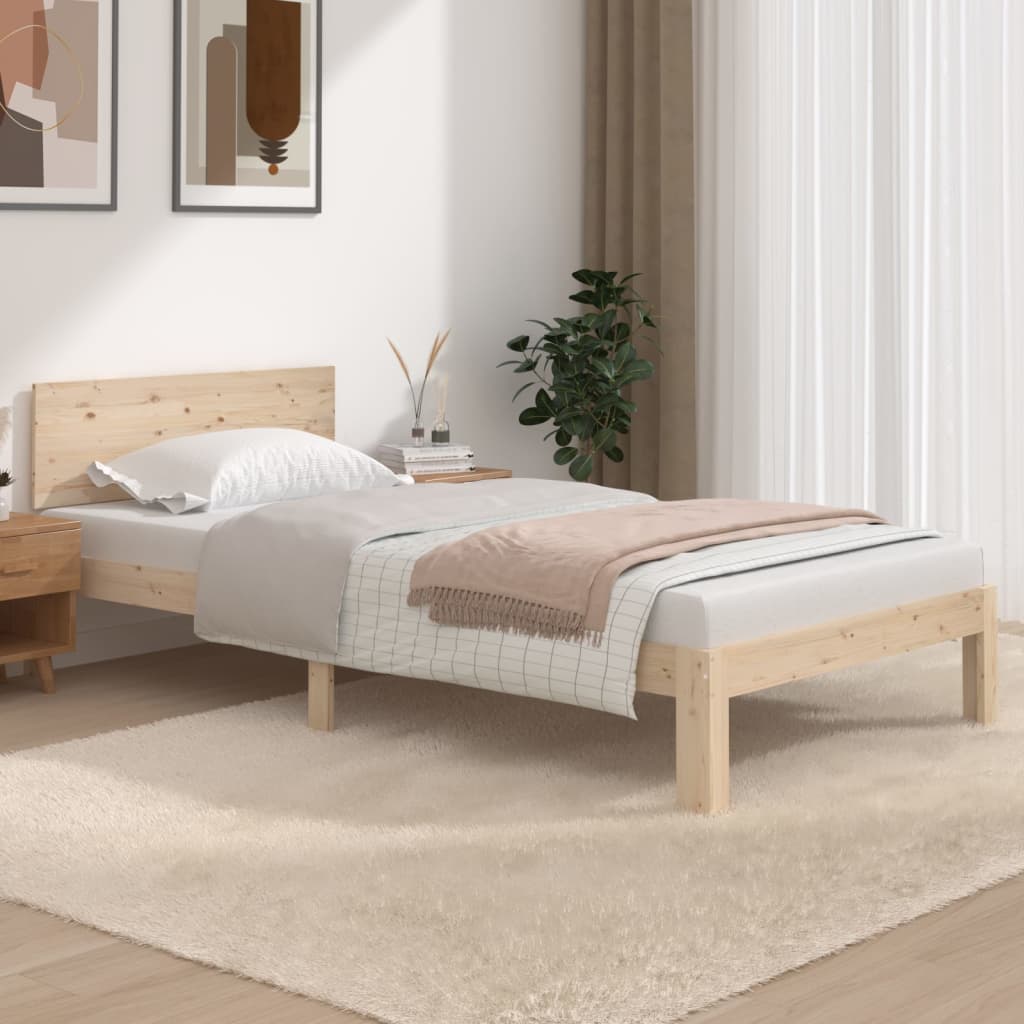 Estructura de cama madera maciza de pino 100x200 cm