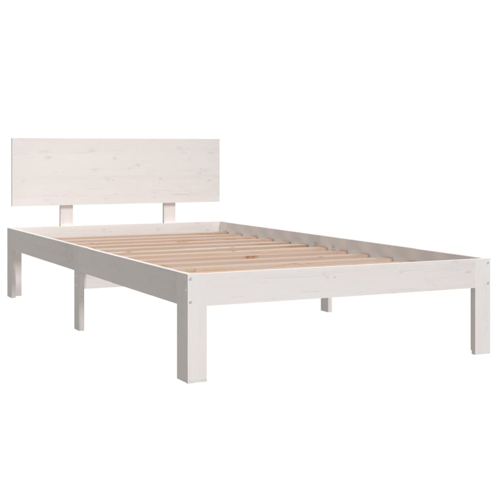 

vidaXL Bedframe massief grenenhout wit 100x200 cm