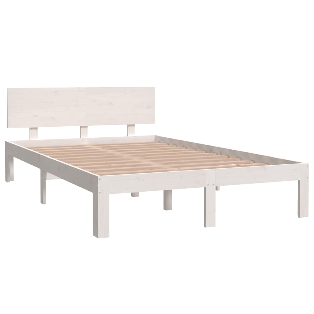 vidaXL Bedframe massief grenenhout wit 120x200 cm afbeelding