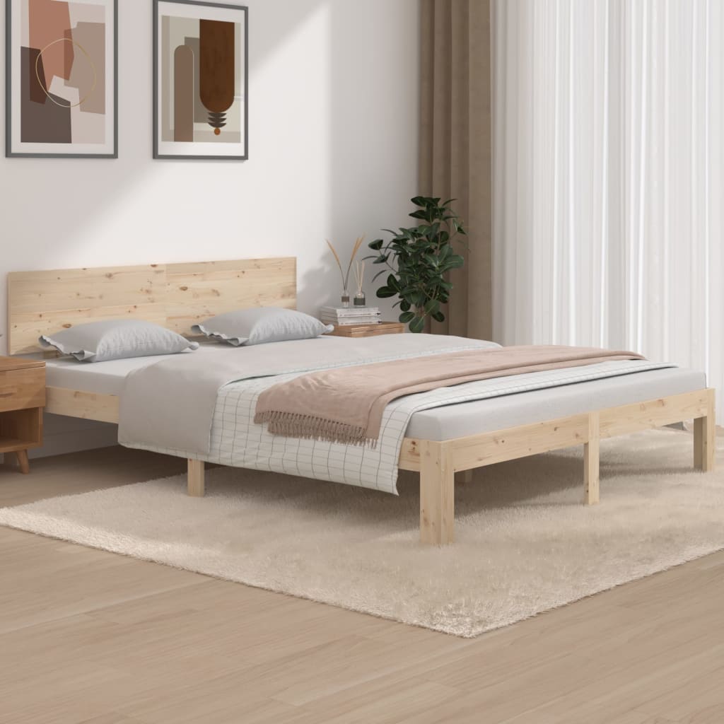 vidaXL Rama ka, lite drewno, 150x200 cm