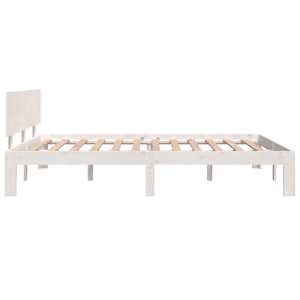 Rám postele bílý masivní dřevo 150 x 200 cm King Size - obrázek 5