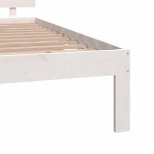 Rám postele bílý masivní dřevo 150 x 200 cm King Size - obrázek 6