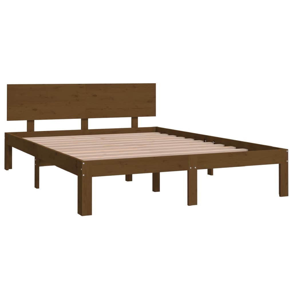 

vidaXL Bedframe massief hout honingbruin 150x200 cm 5FT King Size