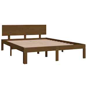 Rám postele medově hnědý masivní dřevo 150 x 200 cm King Size - obrázek 3