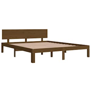 vidaXL Giroletto Marrone Ambra in Legno Massello di Pino 160x200 cm