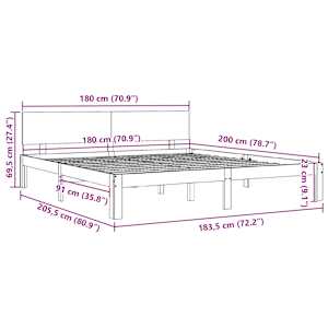 Rám postele masivní dřevo 180 x 200 cm Super King Size - obrázek 8
