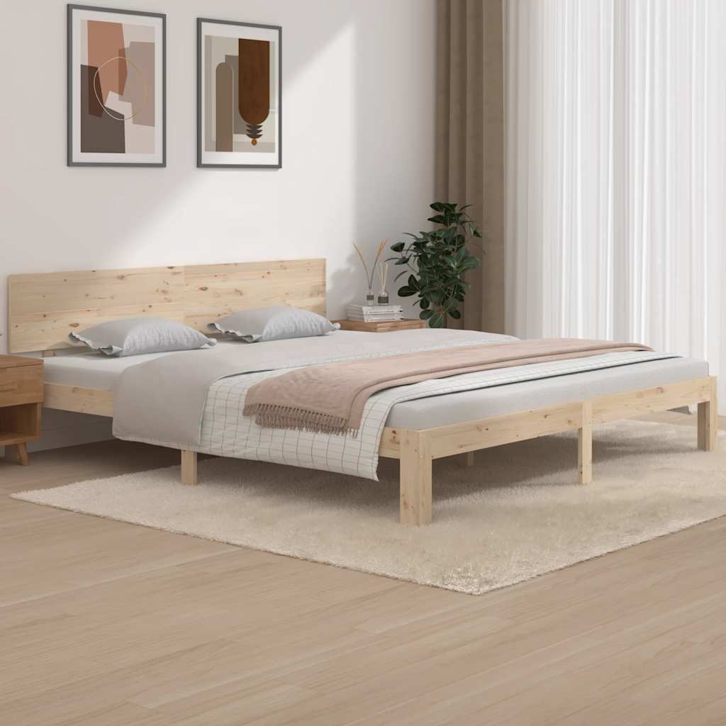 vidaXL Rama ka, lite drewno, 180x200 cm