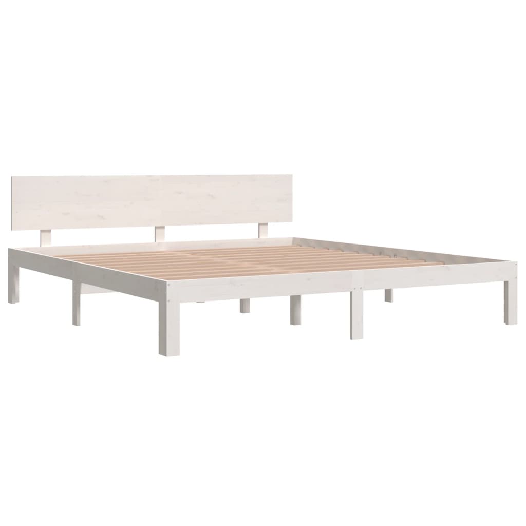 

vidaXL Bedframe massief hout wit 180x200 cm 6FT Super King