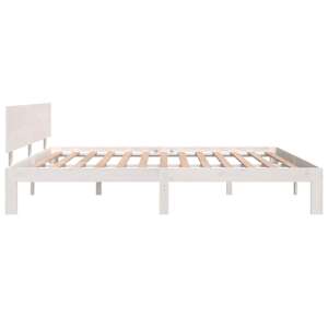 Rám postele bílý masivní dřevo 180 x 200 cm Super King - obrázek 5