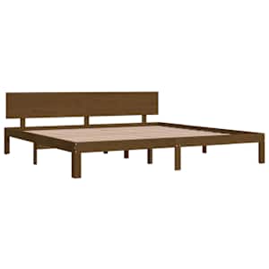 vidaXL Lovos rėmas, medaus rudas, 200x200cm, pu&scaron;ies medienos masyvas