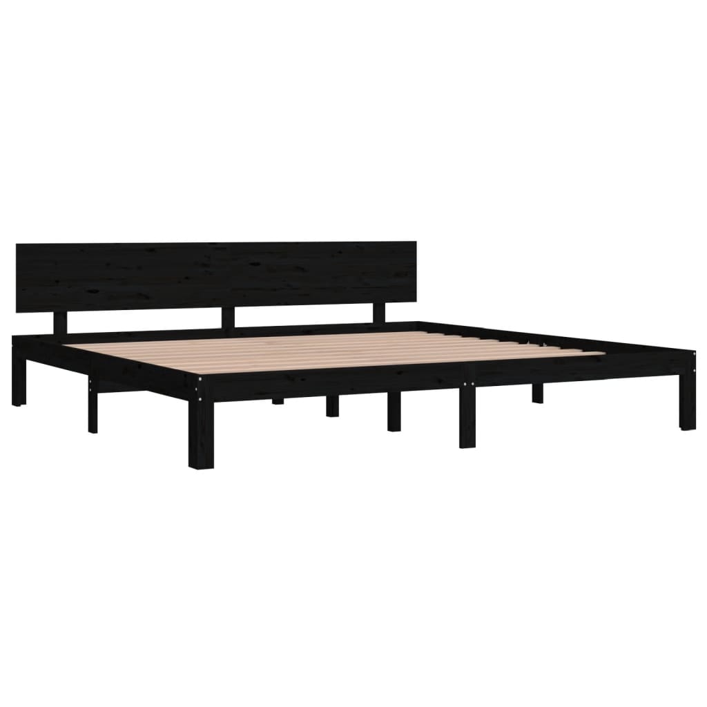 

vidaXL Bedframe massief grenenhout zwart 200x200 cm