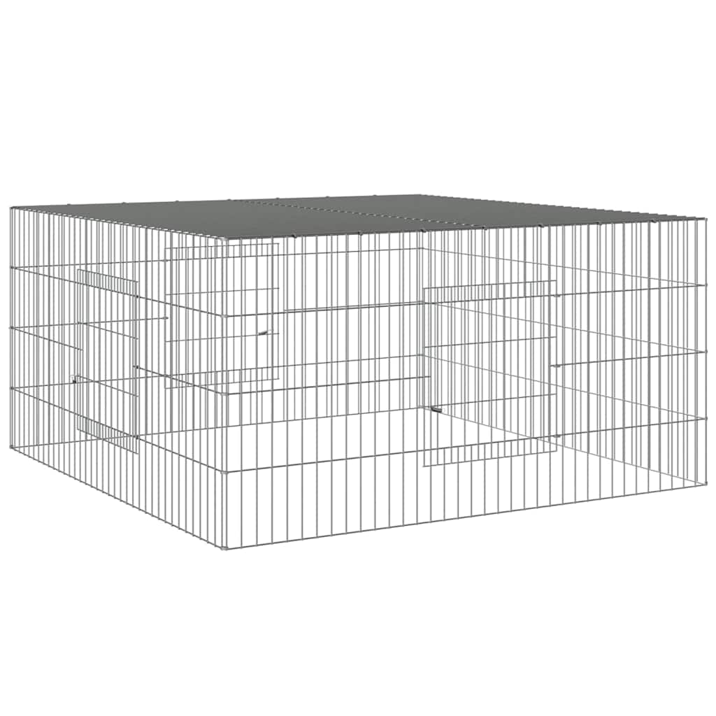 vidaXL Klec pro králíka 110 x 110 x 55 cm pozinkované železo