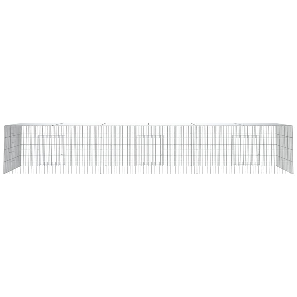 vidaXL Konijnenkooi met 3 panelen 325x109x54 cm gegalvaniseerd ijzer afbeelding